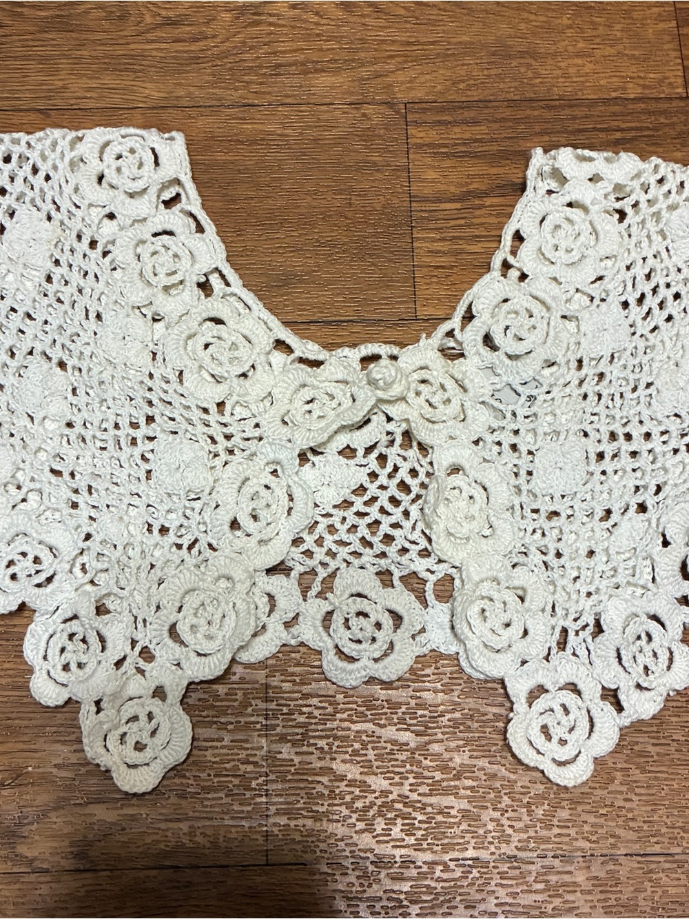 Handmade Crochet Floral Collar - Cream